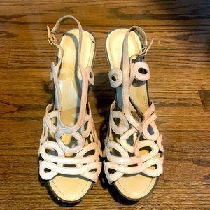 Jessica Simpson nailhead platform slingback sandals